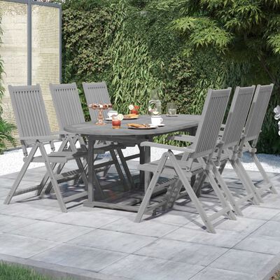 vidaXL 7 Piece Patio Dining Set Solid Wood Acacia