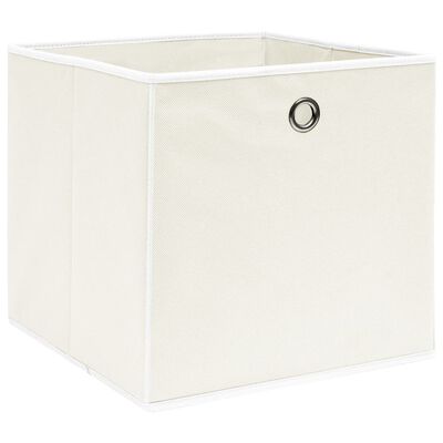 vidaXL Storage Boxes 4 pcs White 12.6"x12.6"x12.6" Fabric