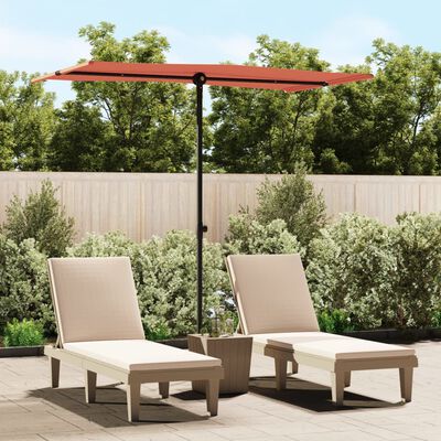 vidaXL Garden Parasol with Aluminum Pole 70.9"x43.3" Terracotta