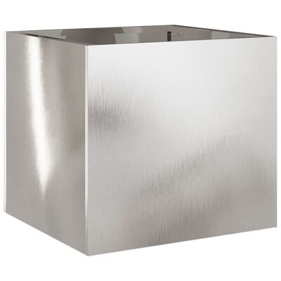 vidaXL Planters 2 pcs Silver 12.6"x11.8"x11.4" Stainless Steel