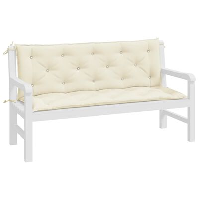 vidaXL Garden Bench Cushion Cream White 59.1"x(19.7"+19.7")x2.8" Oxford Fabric