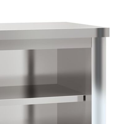 vidaXL Kitchen Wall Cabinet with Shelves Stainless Steel