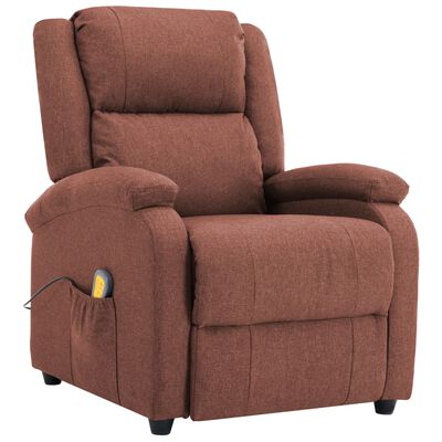 vidaXL Massage Chair Brown Fabric