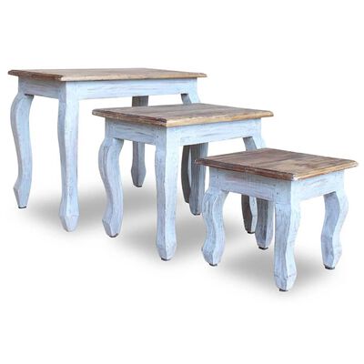 vidaXL Nesting Table Set 3 Pieces Solid Reclaimed Wood