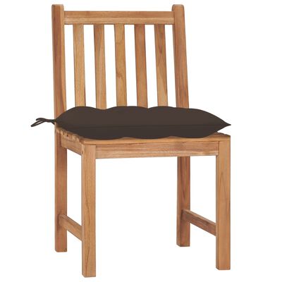 vidaXL Patio Chairs 2 pcs with Cushions Solid Teak Wood