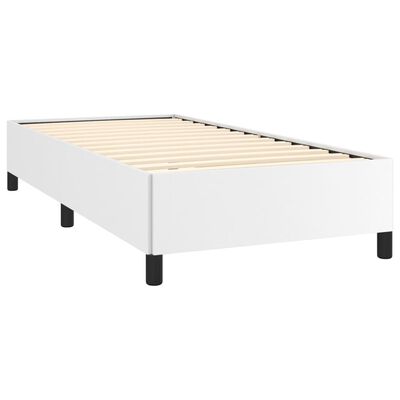 vidaXL Bed Frame White 39.4"x79.9" Twin XL Faux Leather