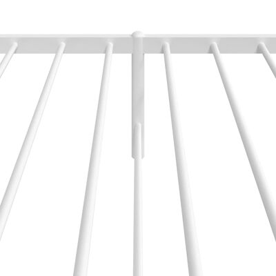 vidaXL Metal Bed Frame without Mattress with Headboard White 39.4"x78.7"