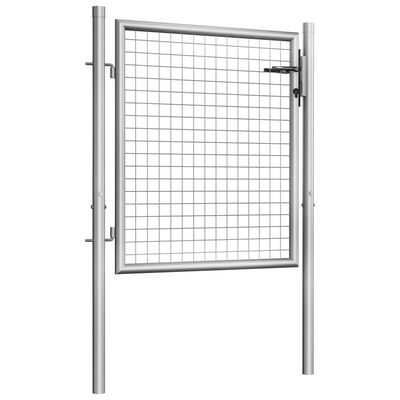 vidaXL Garden Gate Galvanized Steel 41.3"x49.2" Silver