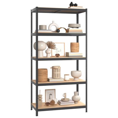 vidaXL 5-Layer Shelves 4 pcs Anthracite Steel&Engineered Wood