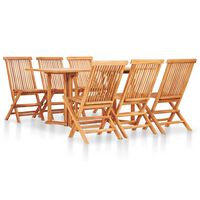 vidaXL 7 Piece Folding Patio Dining Set Solid Teak Wood