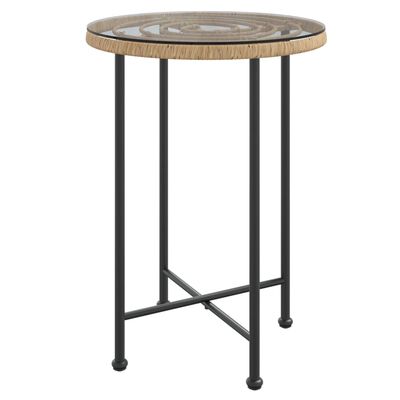 vidaXL Dining Table Ø21.7" Tempered Glass and Steel