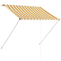 vidaXL Retractable Awning 59.1"x59.1" Yellow and White