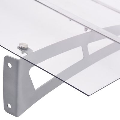 vidaXL Door Canopy Silver and Transparent 59.1"x35.4" PET