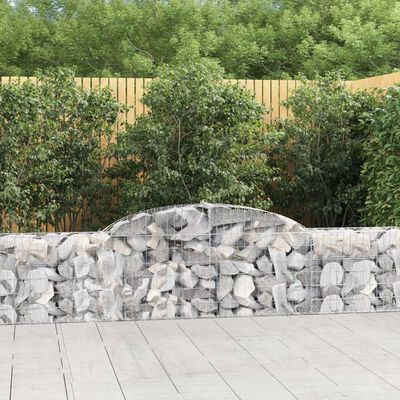 vidaXL Arched Gabion Baskets 17 pcs 118.1"x11.8"x23.6"/31.5" Galvanized Iron