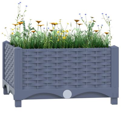 vidaXL Raised Bed 15.7"x15.7"x9.1" Polypropylene