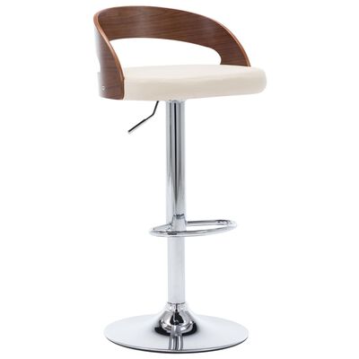 vidaXL Bar Stools 2 pcs Cream Faux Leather and Bentwood