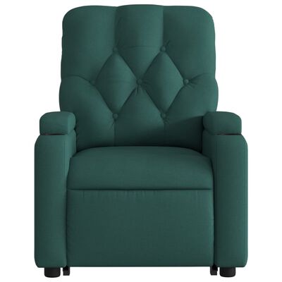 vidaXL Electric Stand up Massage Recliner Chair Dark Green Fabric