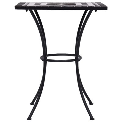 vidaXL Mosaic Bistro Table Black and White 23.6" Ceramic