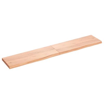 vidaXL Wall Shelf Light Brown 63"x11.8"x(0.8"-1.6") Treated Solid Wood Oak