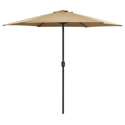 vidaXL Garden Parasol with Aluminum Pole 106.3"x96.9" Taupe