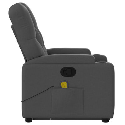 vidaXL Stand up Massage Recliner Chair Dark Gray Fabric