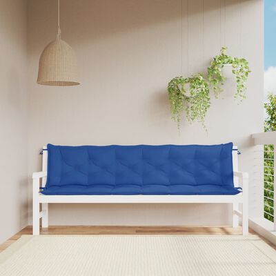 vidaXL Garden Bench Cushion Blue 78.7"x(19.7"+19.7")x2.8" Oxford Fabric