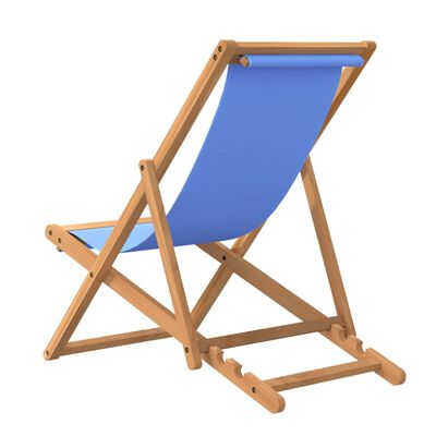 vidaXL Deck Chair Teak 22.1"x41.3"x37.8" Blue