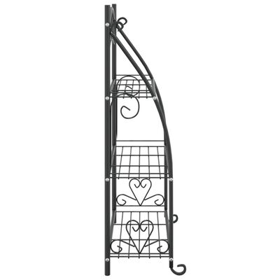 vidaXL Flower Rack Black 22"x11.8"x37.8" Steel