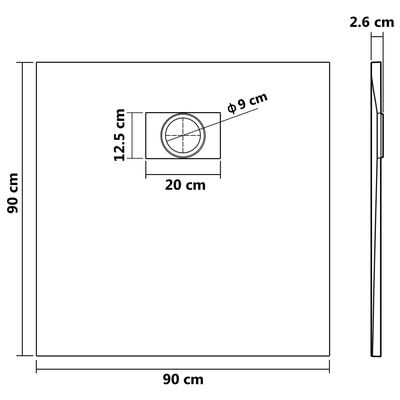 vidaXL Shower Base Tray SMC Brown 35.4"x35.4"