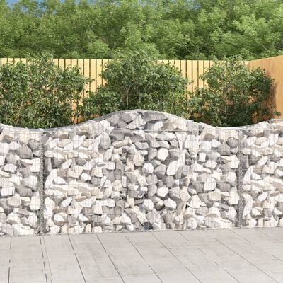 vidaXL Arched Gabion Baskets 15 pcs 78.7"x19.7"x39.4"/47.2" Galvanized Iron