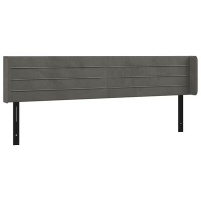 vidaXL LED Headboard Dark Gray 64.2"x6.3"x30.7"/34.6" Velvet