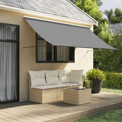 vidaXL Retractable Awning Anthracite 118.1"x59.1" Fabric and Steel