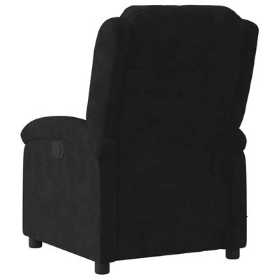 vidaXL Massage Recliner Chair Black Velvet