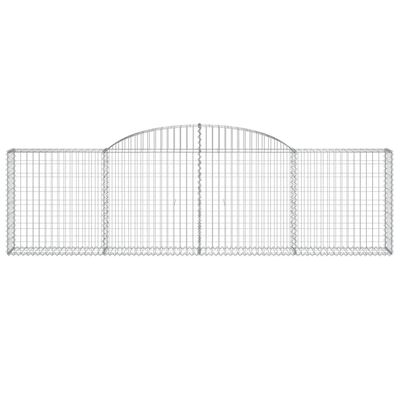 vidaXL Arched Gabion Baskets 17 pcs 118.1"x11.8"x31.5"/39.4" Galvanized Iron