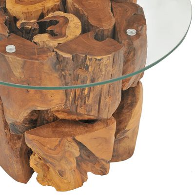 vidaXL Coffee Table Solid Teak Driftwood 23.6"