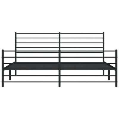 vidaXL Metal Bed Frame without Mattress with Footboard Black 76"x79.9"