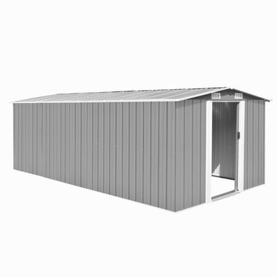 vidaXL Garden Shed 101.2" x 192.5" x 71.3" Metal Gray