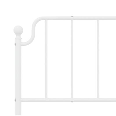 vidaXL Metal Bed Frame without Mattress with Headboard White 72"x83.9"