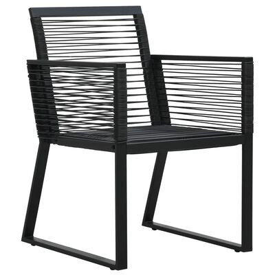 vidaXL 7 Piece Patio Dining Set Black PVC Rattan