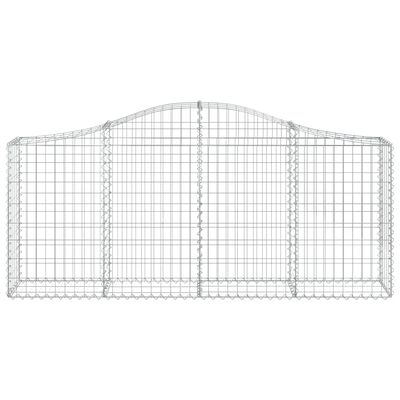 vidaXL Arched Gabion Baskets 7 pcs 78.7"x11.8"x31.5"/39.4" Galvanized Iron