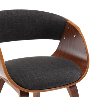 vidaXL Dining Chair Gray Bent Wood and Fabric