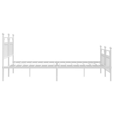 vidaXL Metal Bed Frame with Headboard&Footboard White 72"x83.9" California King