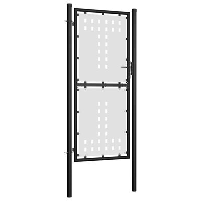 vidaXL Single Door Fence Gate 39.4"x68.9" Black