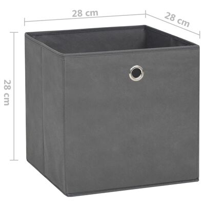 vidaXL Storage Boxes 4 pcs Non-woven Fabric 11"x11"x11" Gray