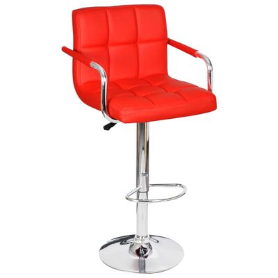 vidaXL Bar Stools 2 pcs Red Faux Leather