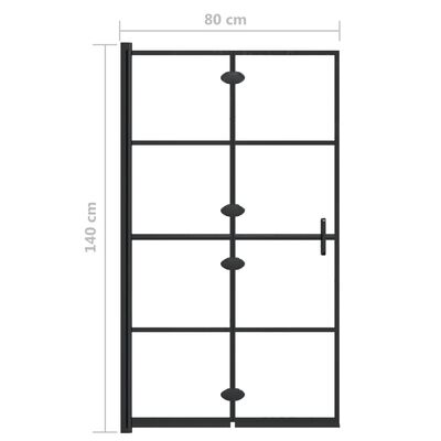 vidaXL Folding Shower Enclosure ESG 31.5"x55.1" Black