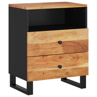 vidaXL Bedside Cabinet 19.7"x13"x24.4" Solid Wood Acacia&Engineered Wood