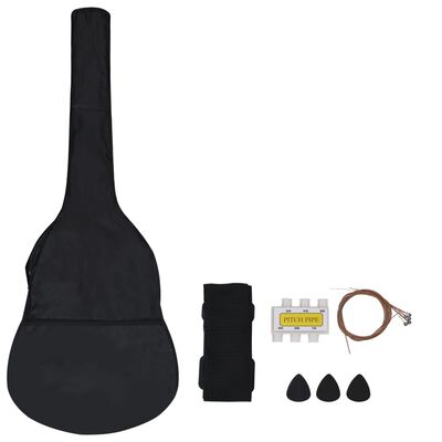 vidaXL 8 Piece Classical Guitar Beginner Set Black 3/4 36"