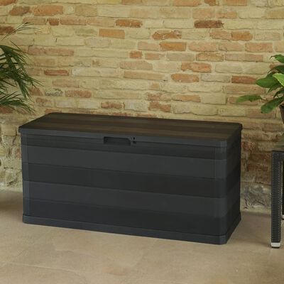 vidaXL Patio Storage Box Black 46.1"x17.7"x22"