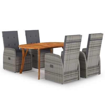 vidaXL 5 Piece Patio Dining Set Gray